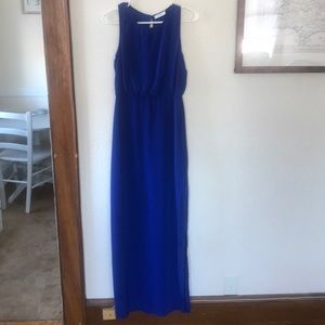 Lush Royal Blue Maxi Dress with Cutout Back